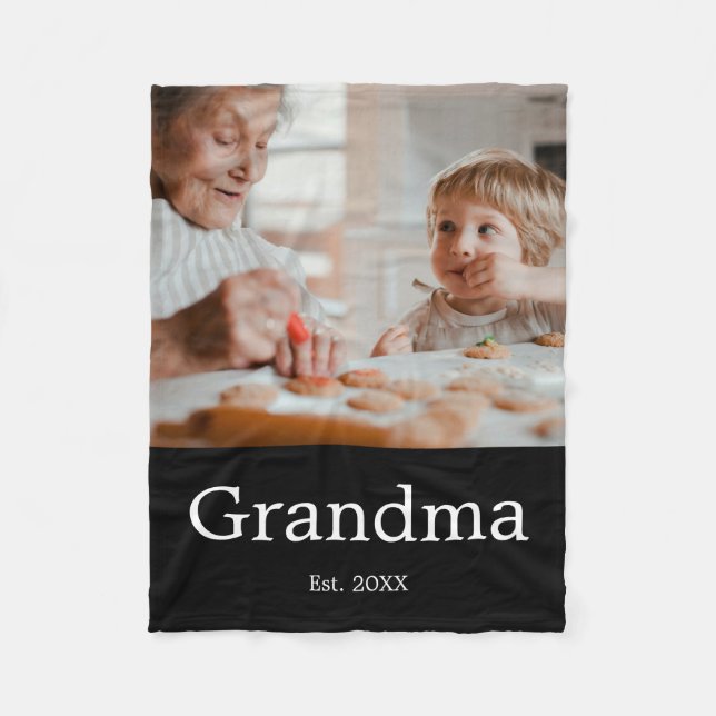 Mormor Grundade Modern Fotogåva Fleecefilt (Framsidan)