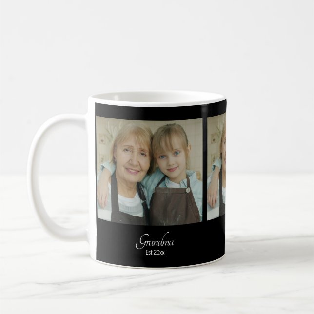 Mormor Grundat Foto Present Kaffemugg (Vänster)