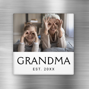 Mormor Grundat Foto Present Magnet