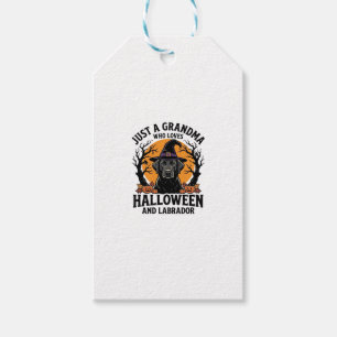 Mormor Halloween Labrador Rolig Vintage_1 Presentetikett