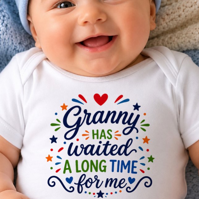 Mormor Har Väntat Lång Tid Baby Bodysuit T Shirt (Skapare uppladdad)