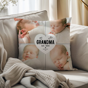 Mormor Hjärtat 4 Foto Collage Kudde