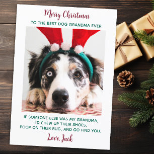 Mormor Hund Rolig Personlig Jul med Husdjursfoto Julkort