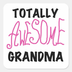 Mormor i Fantastisk - Rosa Tshirts och gåvor Fyrkantigt Klistermärke
