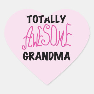 Mormor i Fantastisk - Rosa Tshirts och gåvor Hjärtformat Klistermärke