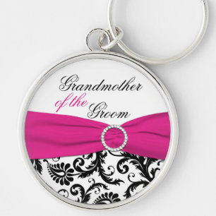 Mormor i Groom Keychain Rund Silverfärgad Nyckelring