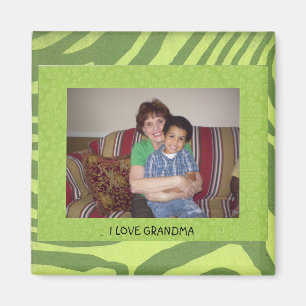 Mormor: "I Kärlek Grandma" Photo FrameTemplate Magnet