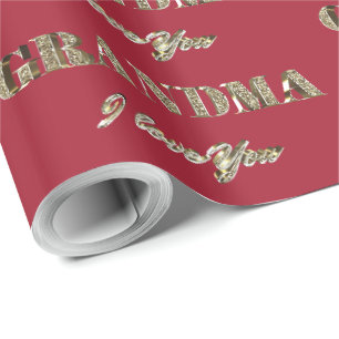 Mormor jag älskar dig röda guldgnist typografi presentpapper