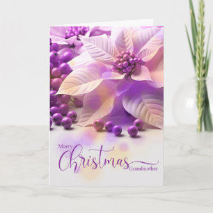Mormor jul Lavender Lila Poinsetta Helgkort