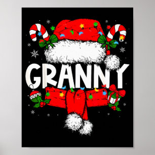 Mormor jul pyjamas tomte familj matchande poster
