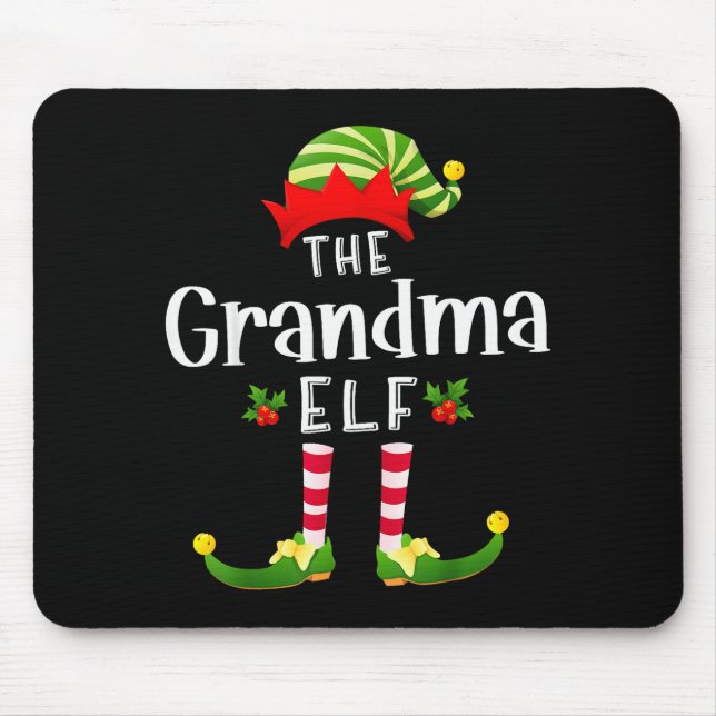 Mormor Jul Tomte Matchande Pyjamas Julfest  Musmatta (Framsidan)