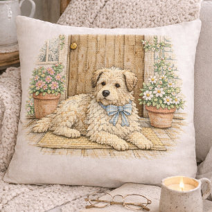 Mormor Kärna Hund Vintage Stug Trädgård Valp Kudde