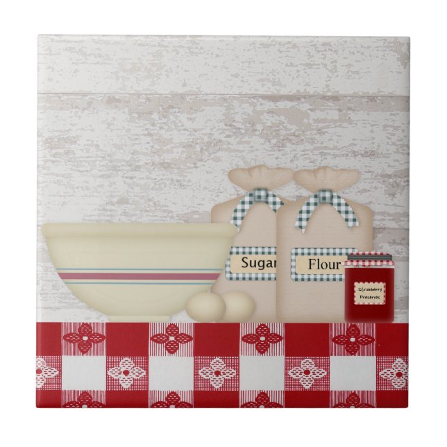 Mormor kök belägger med tegel kakelplatta (Framsidan)