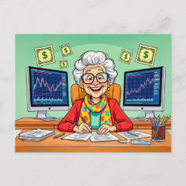 Mormor Lagrar Trading Illustration Helg Vykort