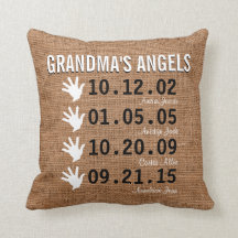 Mormor lite änglar - 4 barnbarn - Burlap