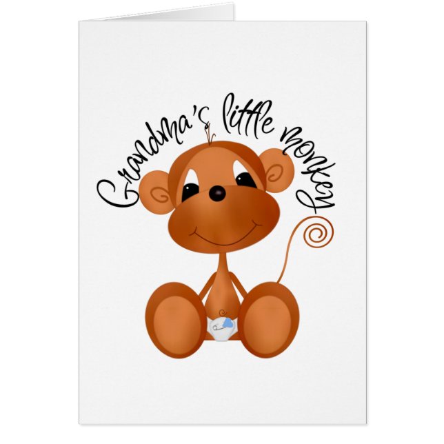 Mormor lite apa - pojkeTshirts och gåvor Hälsningskort (Framsidan)