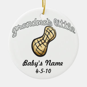 Mormor lite jordnöt - ditt namn julgransprydnad keramik