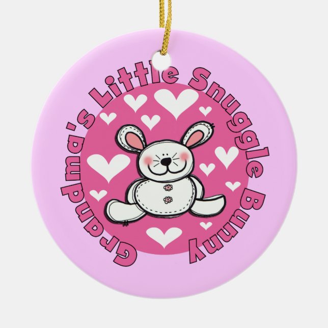 Mormor lite Snugglekanin Julgransprydnad Keramik (Framsidan)