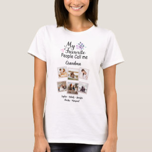 Mormor med Barnbarn Namn och 6 foton T Shirt