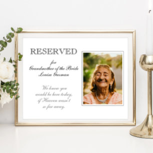 Mormor med Bride Reserved Seat Memorial Photo Poster