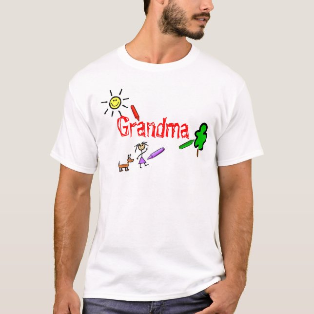 Mormor med kritor t-shirt (Framsida)