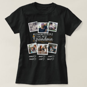 Mormor med namn och foton från barnbarn t shirt