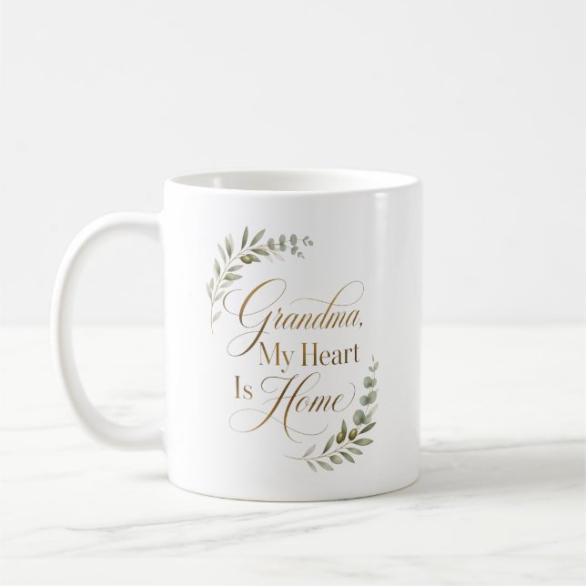 Mormor, mitt hjärta är hemma kaffemugg (Vänster)