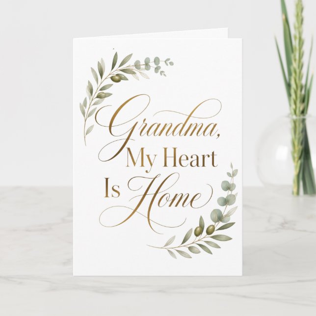 Mormor, mitt hjärta är hemma kort (Framsida)