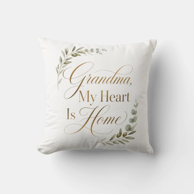 Mormor, mitt hjärta är hemma kudde (Framsida)