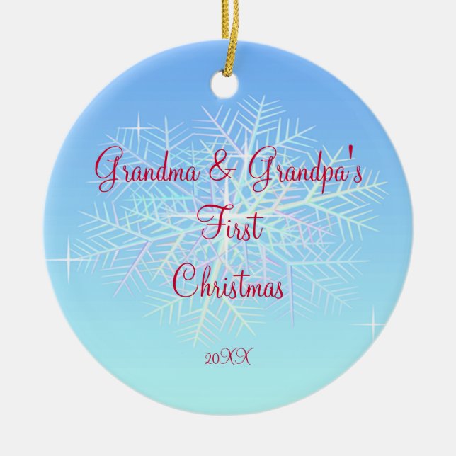 Mormor & Morfar Första Jul Ornament (Framsidan)