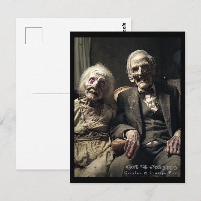 Mormor & Morfar Pizzi Vykort (Fram/baksida)