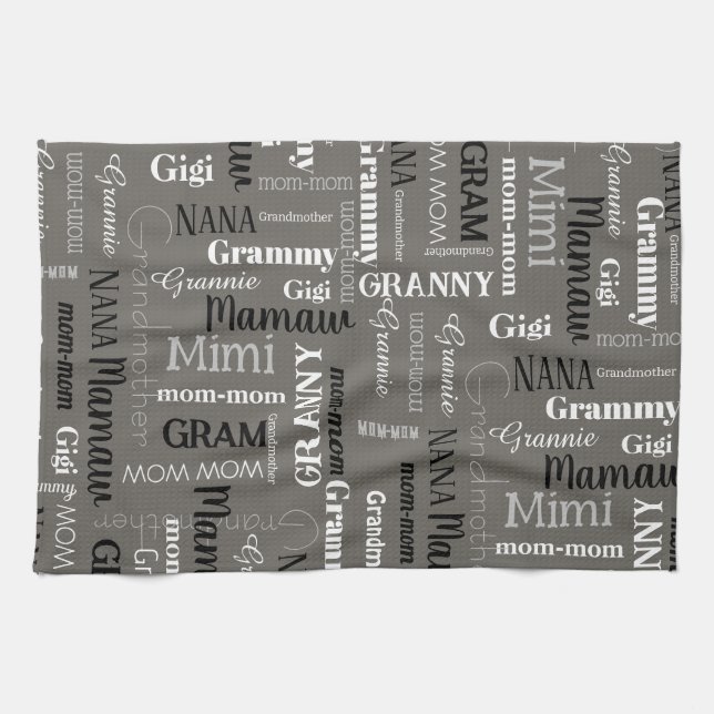Mormor Mormor Köks Handdukar hennes Smeknamn (Horisontell)