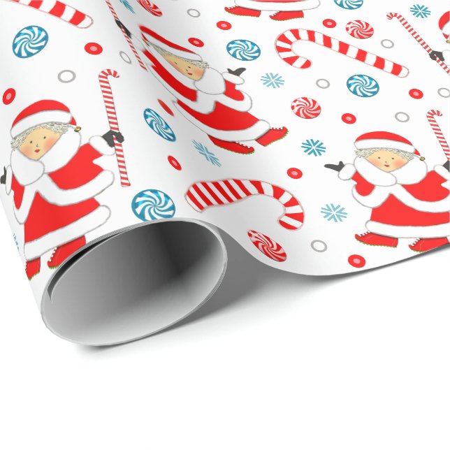 Mormor Mrs. Claus-present Presentpapper (Rullad Hörn)