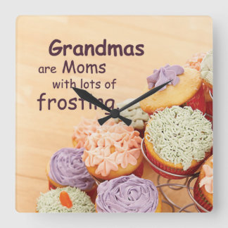Mormor Muffinsar Mors dag, Square Gift Fyrkantig Klocka