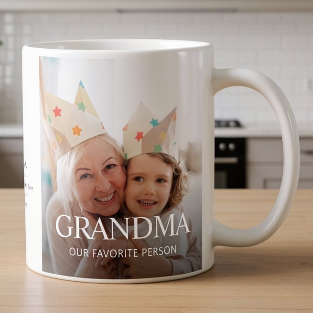Mormor Multi Foto Mamma Typografi Söt Kaffemugg (Skapare uppladdad)
