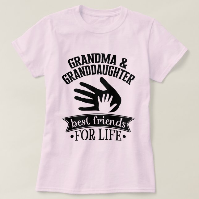 Mormor och barnbarn bästa vänner  t shirt (Design framsida)