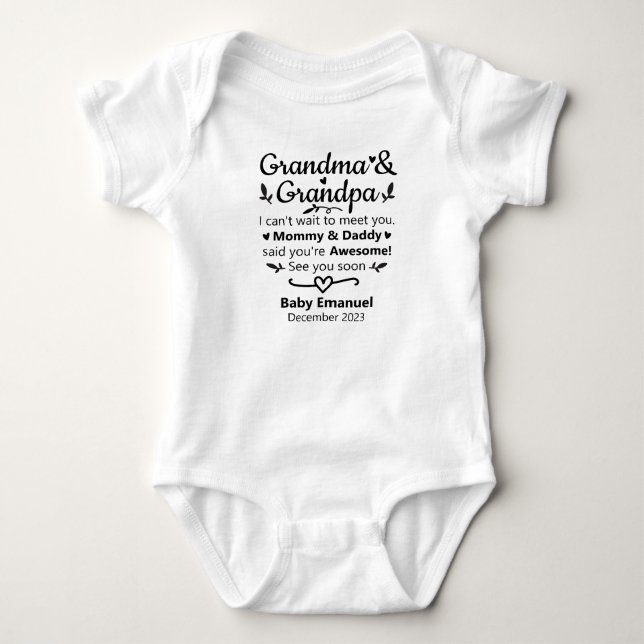 Mormor och farfar, födelsemeddelande Gravid T Shirt (Framsida)