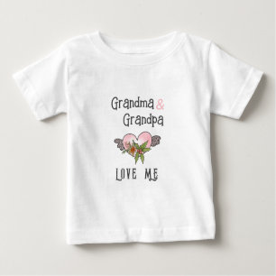 Mormor och farfar Kärlek Me- Heart Grandchild T Shirt
