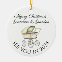 Mormor och farfar som ska bli nyfödd bebis