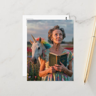 Mormor och Hennes Unicorn Vykort
