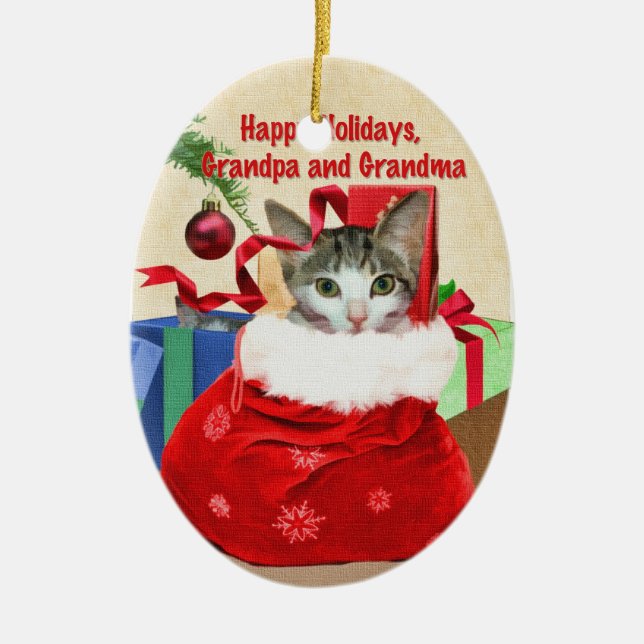 Mormor- och morfar julprydnad julgransprydnad keramik (Framsidan)