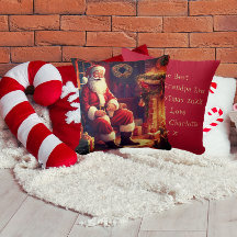 mormor och morfar | Santa by the Fireplace Red