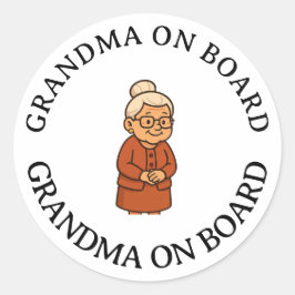 Mormor Ombord Runt Klistermärke