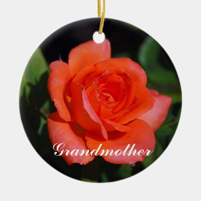 Mormor Orange och Apricot Ro Ornament (Framsidan)