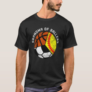 Mormor på ballersoftball soccer Basketball Gr T Shirt