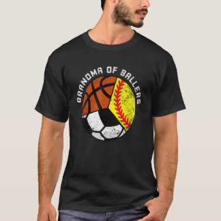 Mormor på ballersoftball soccer Basketball Gr T Shirt
