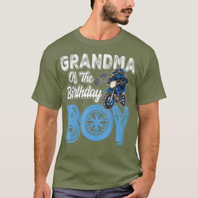 Mormor på Birthday Boy Dirt Bike Bday Party T Shirt (Framsida)