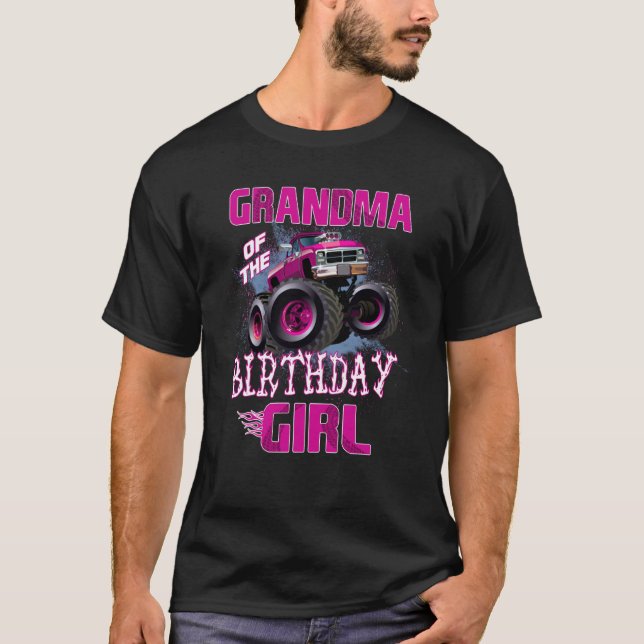 Mormor på Birthday Girl Monster Lastbil Nana 1s T Shirt (Framsida)
