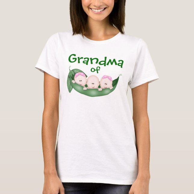 Mormor på blandade triplet t-shirt (Framsida)
