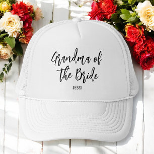 Mormor på Bride Black White Bröllop Keps